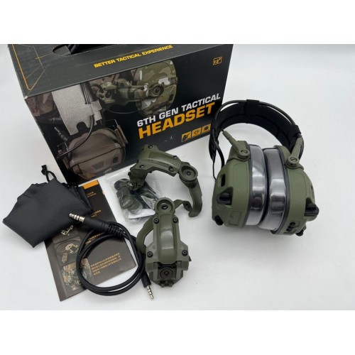 6TH GEN TACTICAL HEADSET тактическая гарнитура, звукосниматель и шумоподавление, активные в Чите